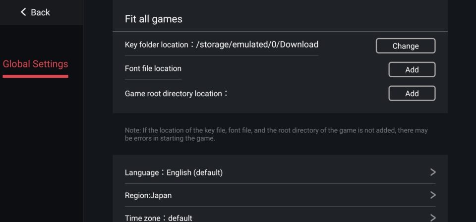 Ryujinx emulator Android settings